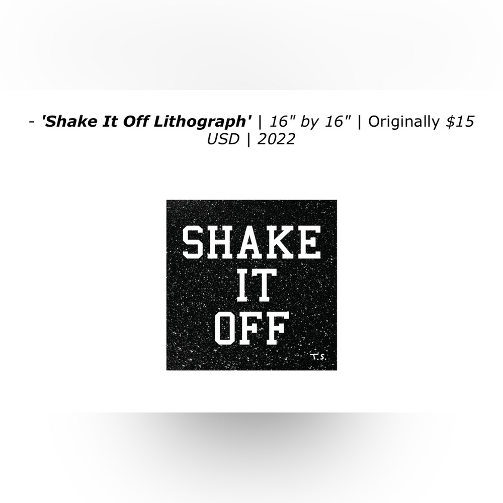 DISO Glitter ‘Shake It Off' Lithograph